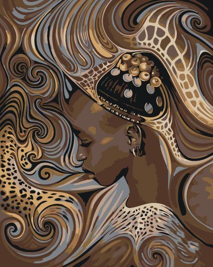Maľovanie podľa čísel - AFRICKÉ DOMORODÉ DIEVČA