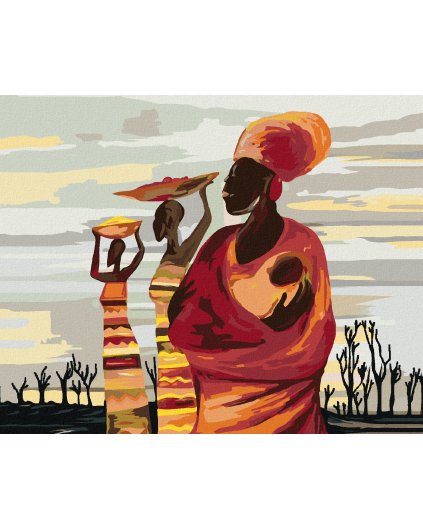 Diamantové maľovanie - AFRICKÉ ŽENY S DIEŤAŤOM