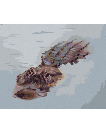Diamantové maľovanie - ALIGÁTOR PLÁVAJÚCI VO VODE (D. RUSTY RUST)