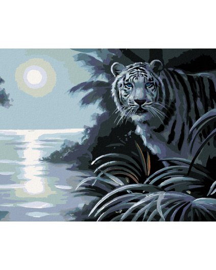 Diamantové maľovanie - BIELY TIGER, RIEKA A SPLN (D. RUSTY RUST)