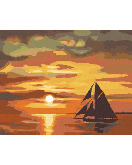 Diamantové maľovanie - TMAVÁ PLACHETNICA ZA SÚMRAKU (D. RUSTY RUST)