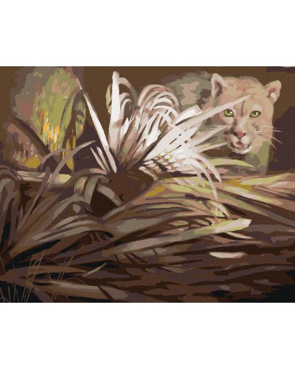 Diamantové maľovanie - PUMA A LISTY (D. RUSTY RUST)