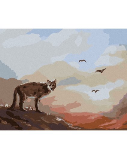 Diamantové maľovanie - PUMA, VTÁKY A ZÁPAD SLNKA (D. RUSTY RUST)