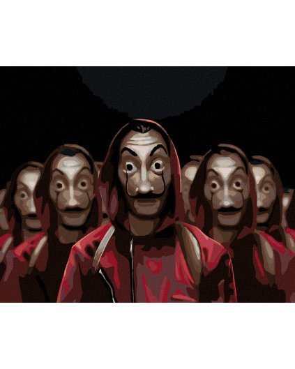 Diamantové maľovanie - SKUPINA V MASKÁCH (La casa de papel)