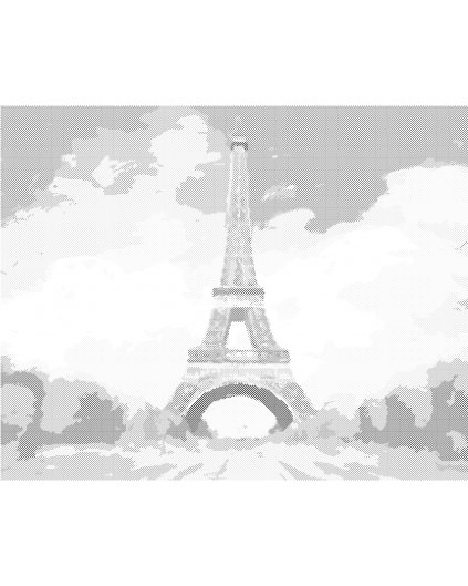 Bodkovanie - EIFFELOVA VEŽA A JASNÁ MODRÁ OBLOHA