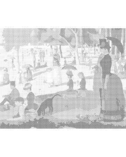 Bodkovanie - NEDEĽNÉ POPOLUDNIE NA OSTROVE GRANDE JATTE (G. SEURAT)