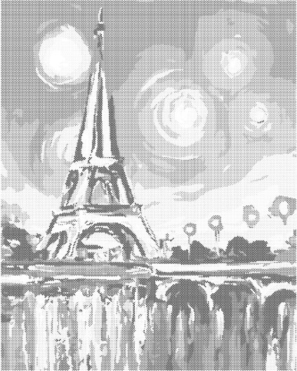 Bodkovanie - EIFFELOVKA S HVIEZDAMI