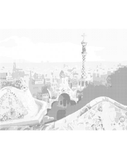 Bodkovanie - VÝHĽAD NA BARCELONU Z PARKU GÜELL