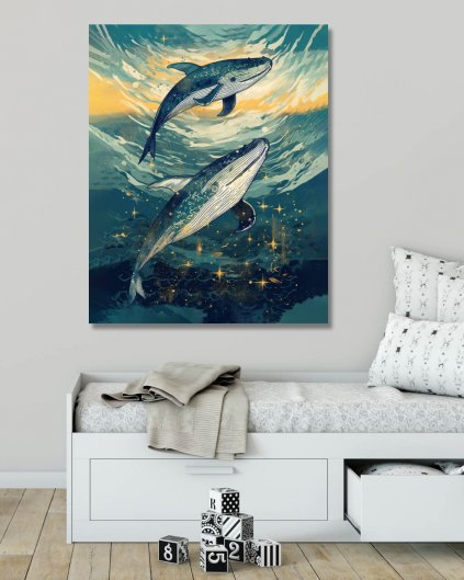 Obrazy na stenu - Maľba veľrýb