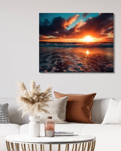 Obrazy na stenu - Západ slnka pri vlnách