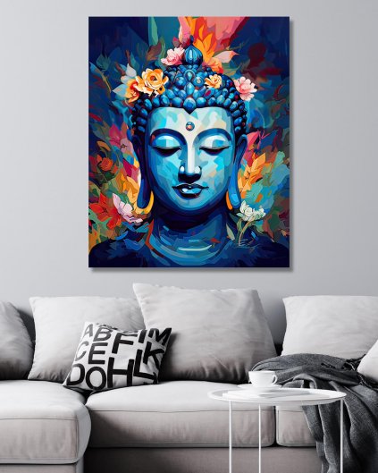 Obrazy na stenu - Kvetinový Budha