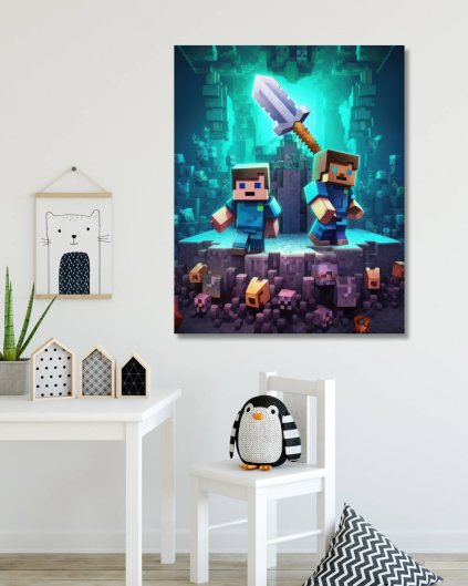 Obrazy na stenu - Strážcovia pokladov Minecraft
