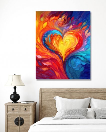 Obrazy na stenu - Farebné srdce