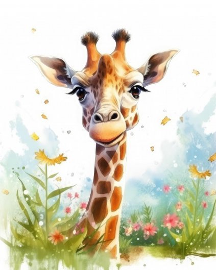 Obrazy na stenu - Vykukujúca žirafa