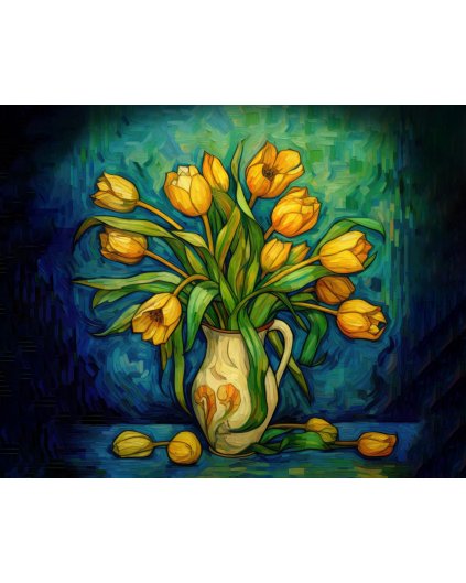 Obrazy na stenu - Žlté tulipány postimpresionizmu