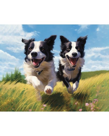 Obrazy na stenu - Veselé psíky na lúke