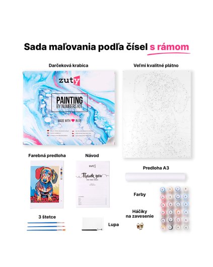 Maľovanie podľa čísel - MAČIATKA A LÚČNE KVETY