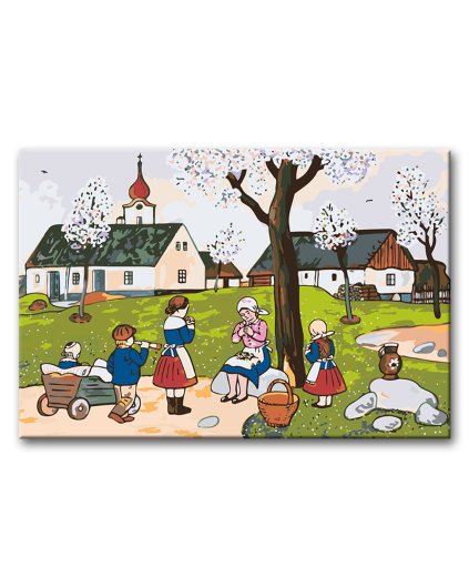 Maľovanie podľa čísel - JOSEF LADA - JAR NA DEDINE