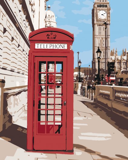 Maľovanie podľa čísel - TELEFÓNNA BÚDKA V LONDÝNE
