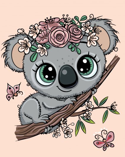 Maľovanie podľa čísel - ROZTOMILÁ KOALA NA KONÁRI