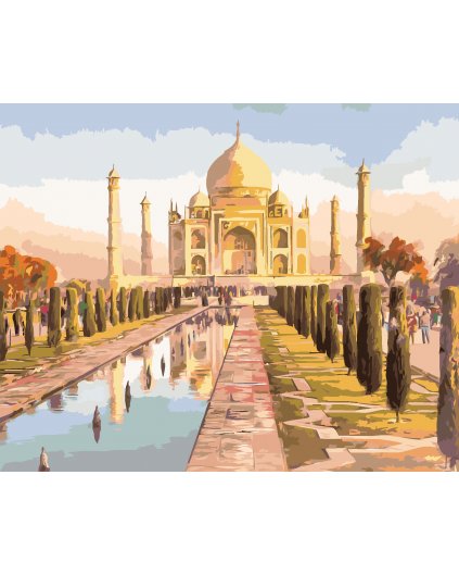 Maľovanie podľa čísel - TAJ MAHAL A VÝCHOD SLNKA