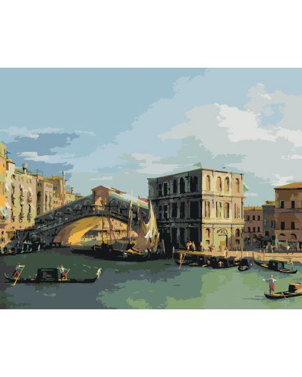 Maľovanie podľa čísel - MOST RIALTO OD SEVERU (CANALETTO)