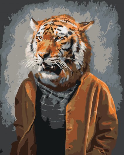 Maľovanie podľa čísel - TIGER V OBLEČENÍ