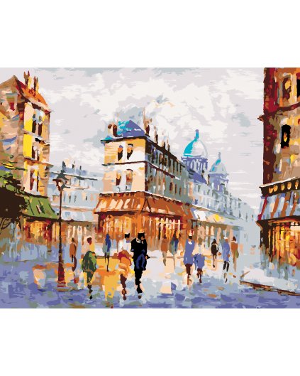 Maľovanie podľa čísel - POHĽAD NA ULICU PARÍŽ
