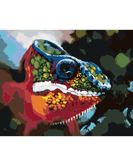 Maľovanie podľa čísel - ABSTRAKTNÝ FAREBNÝ CHAMELEÓN