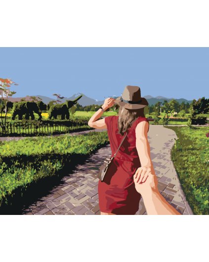 Maľovanie podľa čísel - ŽENA V ZÁHRADE