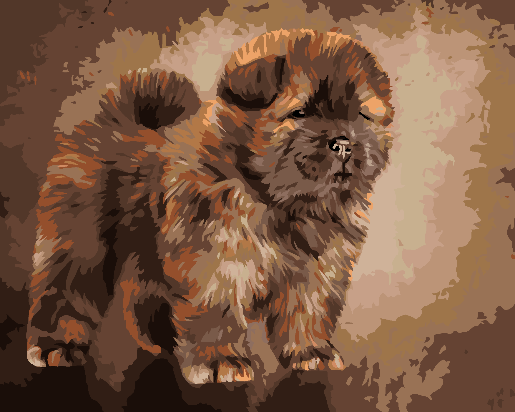 Maľovanie podľa čísel - ŠTENIATKO CHOW CHOW Rámovanie: bez rámu a bez vypnutia plátna, Rozmer: 40x50 cm.