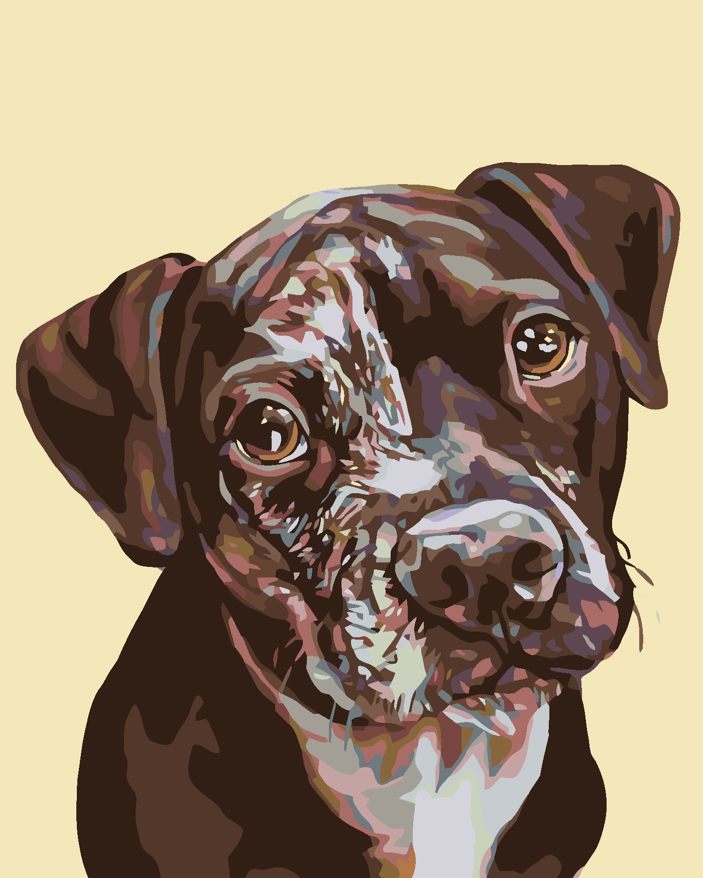 Maľovanie podľa čísel - FĽAKATÉ ŠTENIATKO Rámovanie: vypnuté plátno na rám, Rozmer: 80x100 cm.