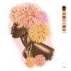 Maľovanie podľa čísel - AFRICKÁ ŽENA S FAREBNÝMI KVETMI