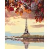 Maľovanie podľa čísel - EIFFELOVA VEŽA A JESENNÉ LISTIE