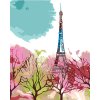 Maľovanie podľa čísel - ABSTRAKTNÁ EIFFELOVA VEŽA A STROMY