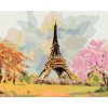 Maľovanie podľa čísel - EIFFELOVA VEŽA A RUŽOVÝ STROM