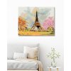 Maľovanie podľa čísel - EIFFELOVA VEŽA A RUŽOVÝ STROM