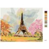 Maľovanie podľa čísel - EIFFELOVA VEŽA A RUŽOVÝ STROM