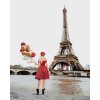 Maľovanie podľa čísel - EIFFELOVA VĚŽ A ŽENA S BALÓNIKMI