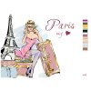 Maľovanie podľa čísel - ŽENA S KUFRAMI PRI EIFFELOVEJ VEŽI
