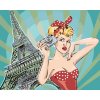 Maľovanie podľa čísel - ŽENA PRI EIFFELOVEJ VEŽI POP ART