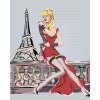 Maľovanie podľa čísel - EIFFELOVA VEŽA A ŽENA SO SKLENIČKOU