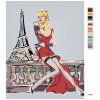 Maľovanie podľa čísel - EIFFELOVA VEŽA A ŽENA SO SKLENIČKOU