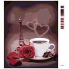 Maľovanie podľa čísel - KÁVA, RUŽA A MALÁ EIFFELOVA VEŽA