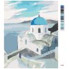 Maľovanie podľa čísel - KOSTOL S MODROU KOPULOU NA SANTORINI