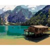 Maľovanie podľa čísel - JAZERNÁ KRAJINA V LAGO DI BRAIES