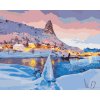 Maľovanie podľa čísel - ZÁPAD SLNKA NA VRCHOLKU HAMMARSKAFTET