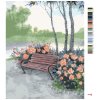 Maľovanie podľa čísel - LAVIČKA V LESE PRI RIKE