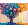 Maľovanie podľa čísel - STROM ZDOBENÝ LOPTAMI