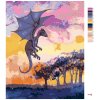 Maľovanie podľa čísel - FIALOVÝ DRAK A ZÁPAD SLNKA